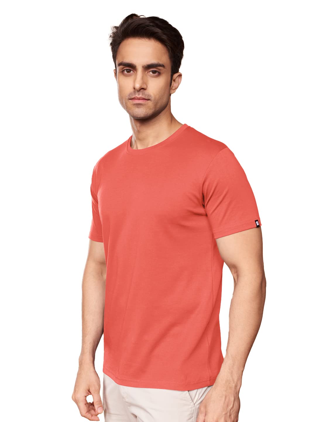 The Souled Store Men Half Sleeve Solid Supima Cotton T-Shirts