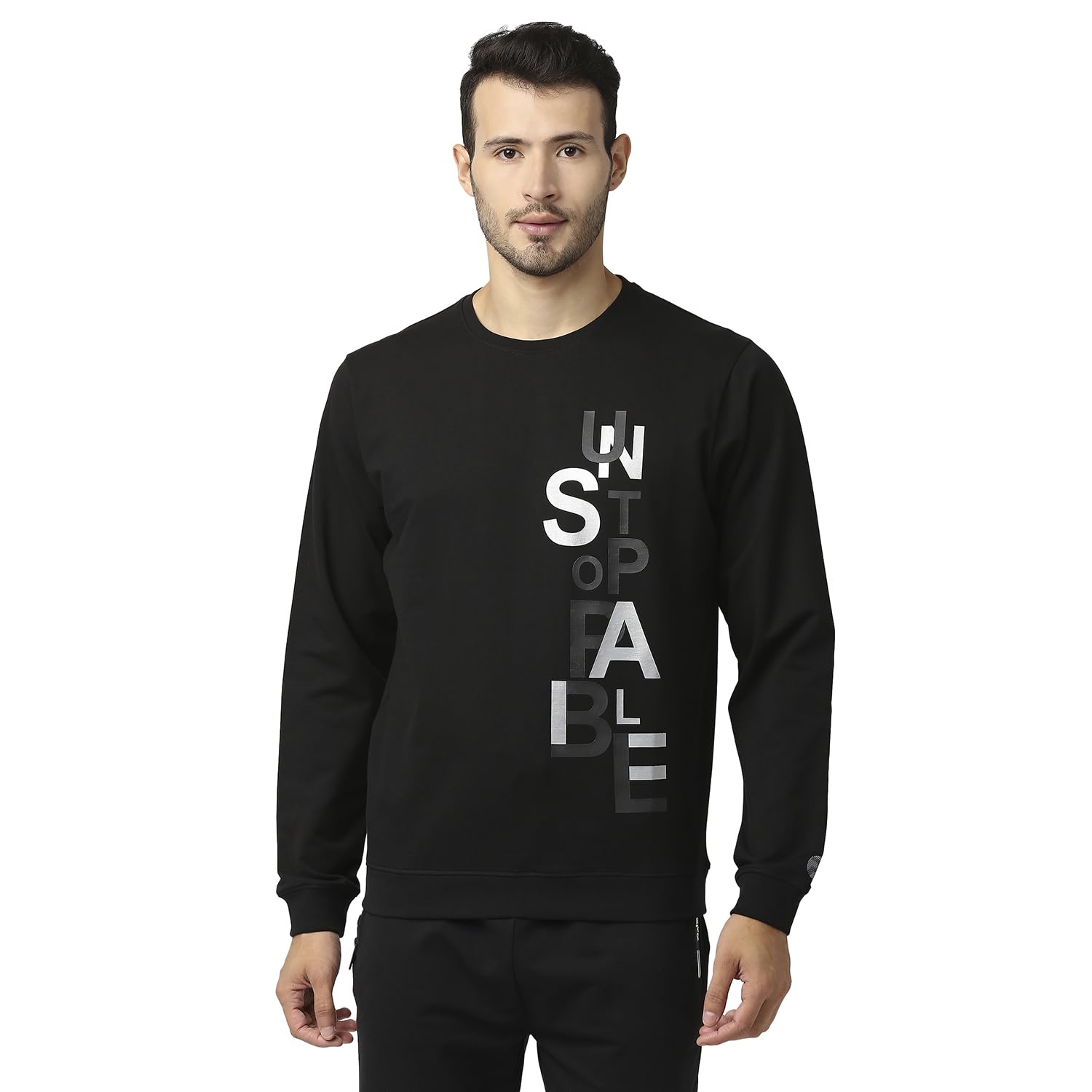 Pepe Jeans Mens Trump Placement Printed Sweatshirt, Black,Xl
