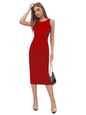 Toochki WomenS Lycra Bodycon Midi Dress (Toochki250-Dr_Red