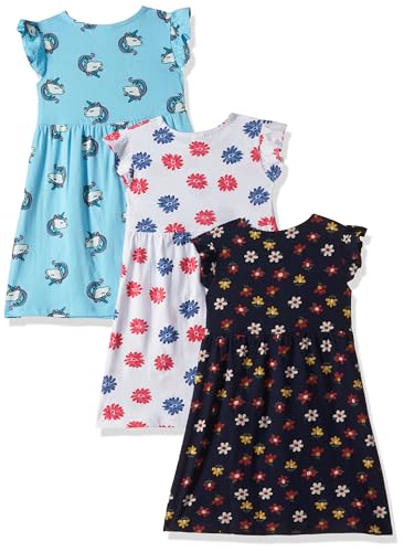 T2F Girls Cotton Printed Regular Fit Casual Dress