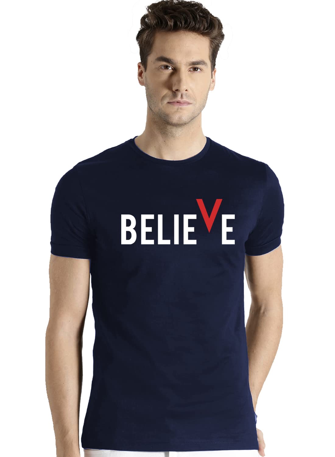 ADRO Men's Believe Design Printed T-Shirt (M)