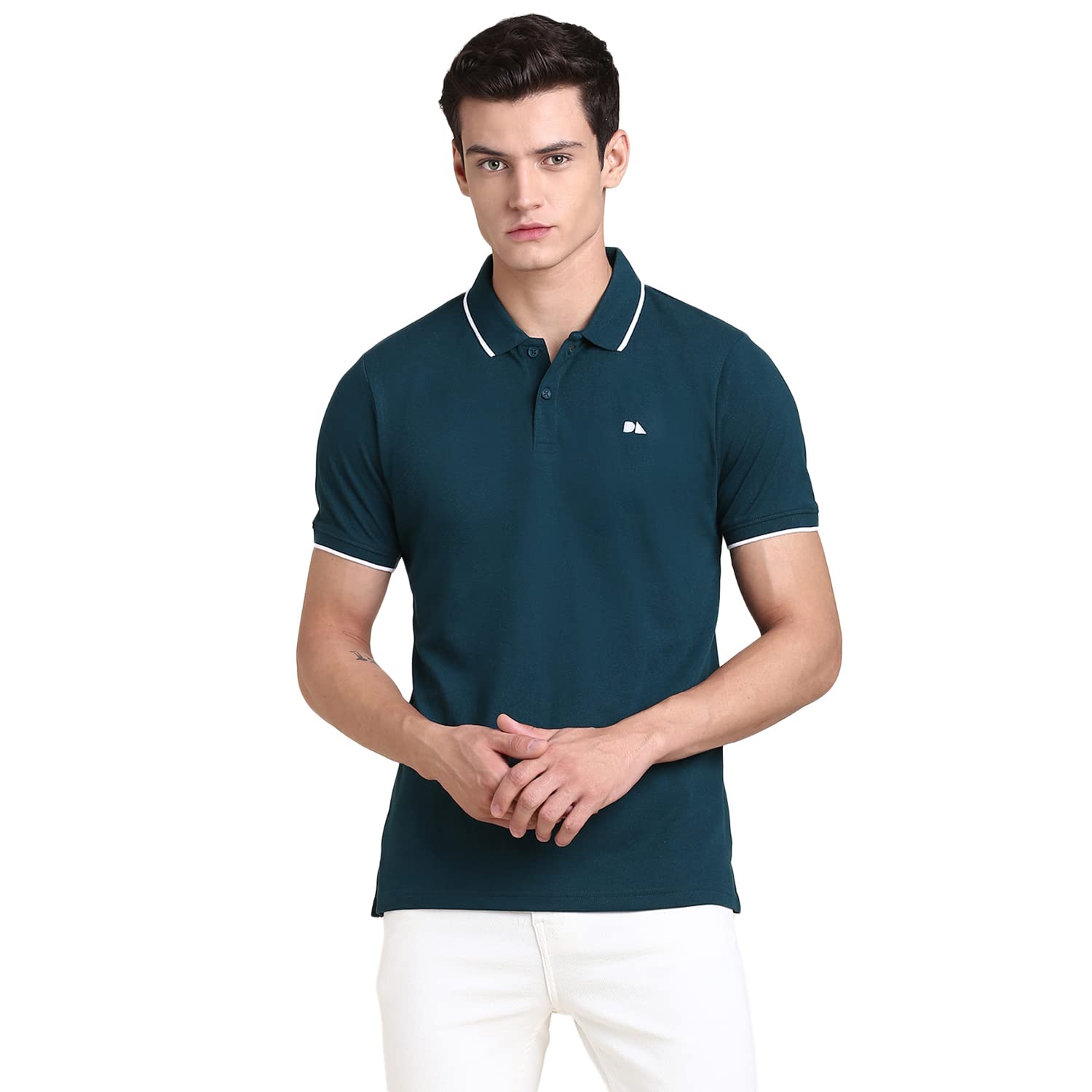 Dennis Lingo Mens Slim Fit Teal Polo T-Shirt