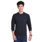 Turtle Men Poly Cotton Slim Fit Navy Crew Neck T-Shirt