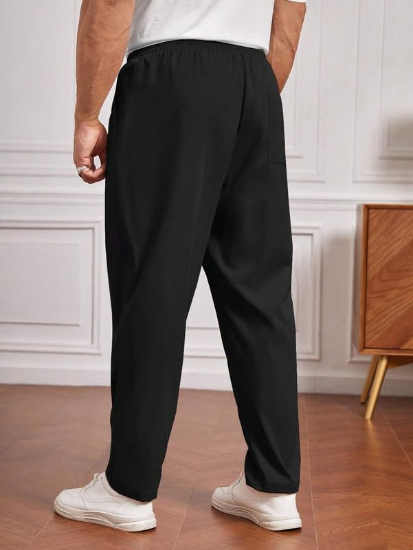 SMOWKLY Mens Poly-Lycra Premium Stretch Waist Dress Pants || Wrinkle Free, 3 Pockets, Tailored Fit, Straight Leg || Golfers St