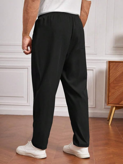 SMOWKLY Mens Poly-Lycra Premium Stretch Waist Dress Pants || Wrinkle Free, 3 Pockets, Tailored Fit, Straight Leg || Golfers St