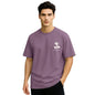 Nobero Men Cotton Graphic Print Oversized Fit T-Shirt (1M-Twrt-C0910-Og_Grape Nectar