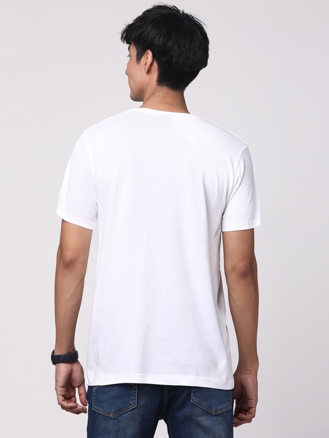 ADRO Men's Biker Design Printed 100% Cotton T-Shirt - Regular Fit, Printed T-Shirts for Men (RN24-KTM-WH_White)