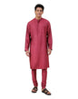 Fabindia Men Viscose Silk Slim Fit 2pc Set Red_M