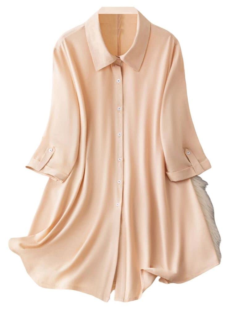 Om Sai Latest Creation Western Dress || Rayon Solid Button Front Shirt Dress For Women || Roll Tab Sleeve & Collared Neck Flared