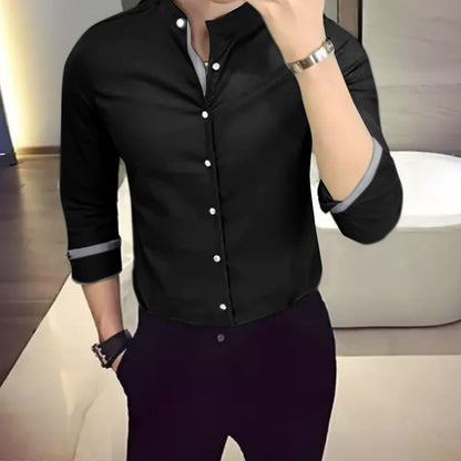 Tee Projekt Mens Shirt Solid Cotton Long Sleeve Button Down Beach l Office l Home (Pack of 1)