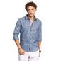 Campus Sutra Mens ICY Blue Paisley-Lined Shirt | Casual Wear | Spread Collar | Long Sleeve | Button Closure | Shirt Crafted wit