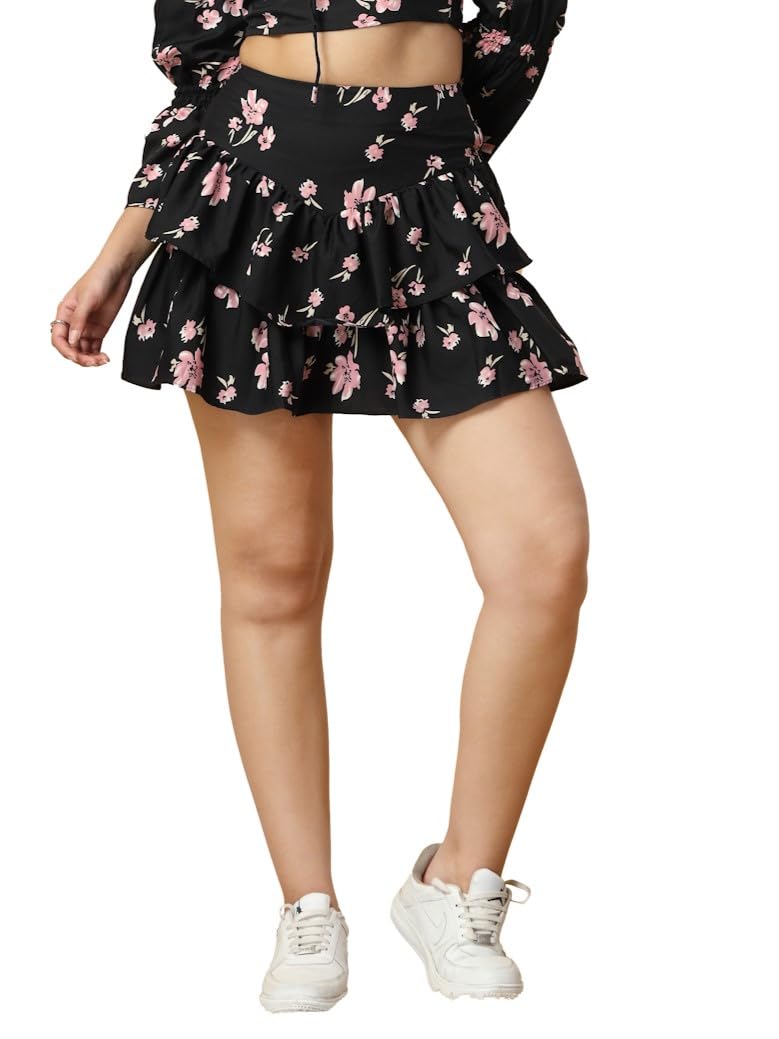 OOMPH! Mini Skirts for Women Black - msk167