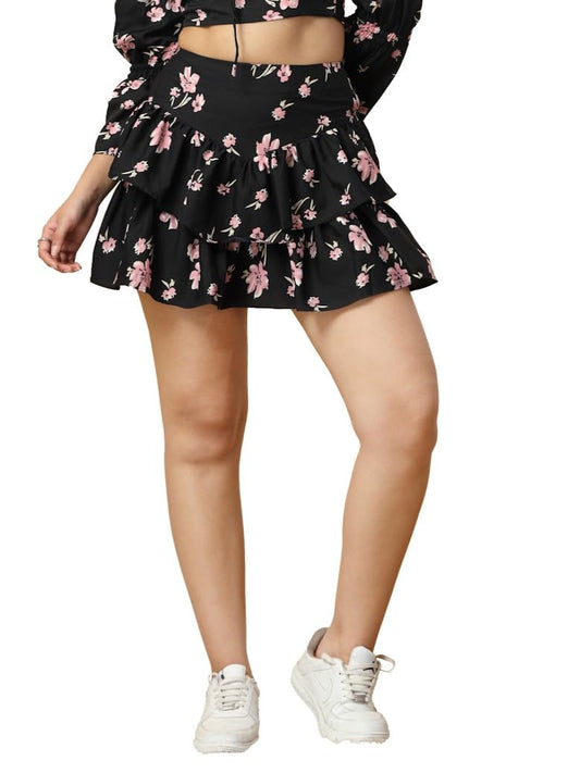 OOMPH! Mini Skirts for Women Black - msk167