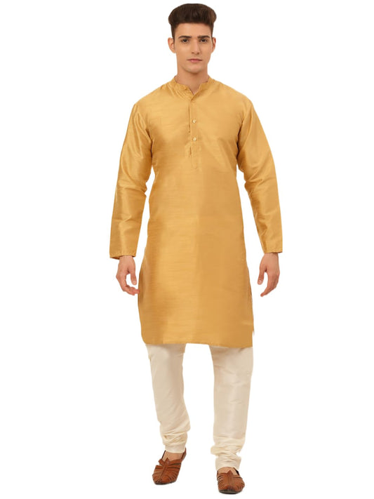Jompers Mens Solid Dupion Silk Kurta Pyjama Set