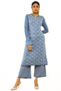 Soch Womens Acrylic Geometric Pattern Knitted Winter Straight Kurta Set