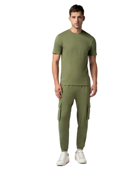 FYLTR Mens Crewneck T-shirt & Cargo Jogger Co-ord Set - 100% Cotton | Half Sleeve T-shirt| Jogger with Side & Cargo Pockets