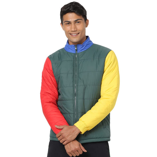 Bewakoof Mens Color Block Regular Fit Full Sleeve Round Neck Polyester Jacket