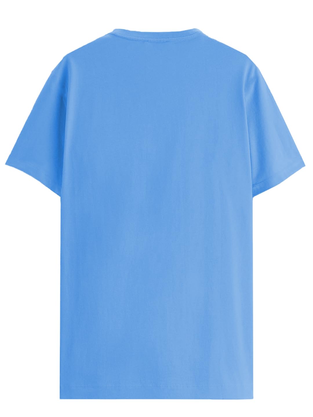 ADRO Guitar Design Printed T-Shirt for Men - 100% Cotton, Regular Fit, Soft Breathable Fabric. (RN23-M-GTR-SK_SkyBlue)