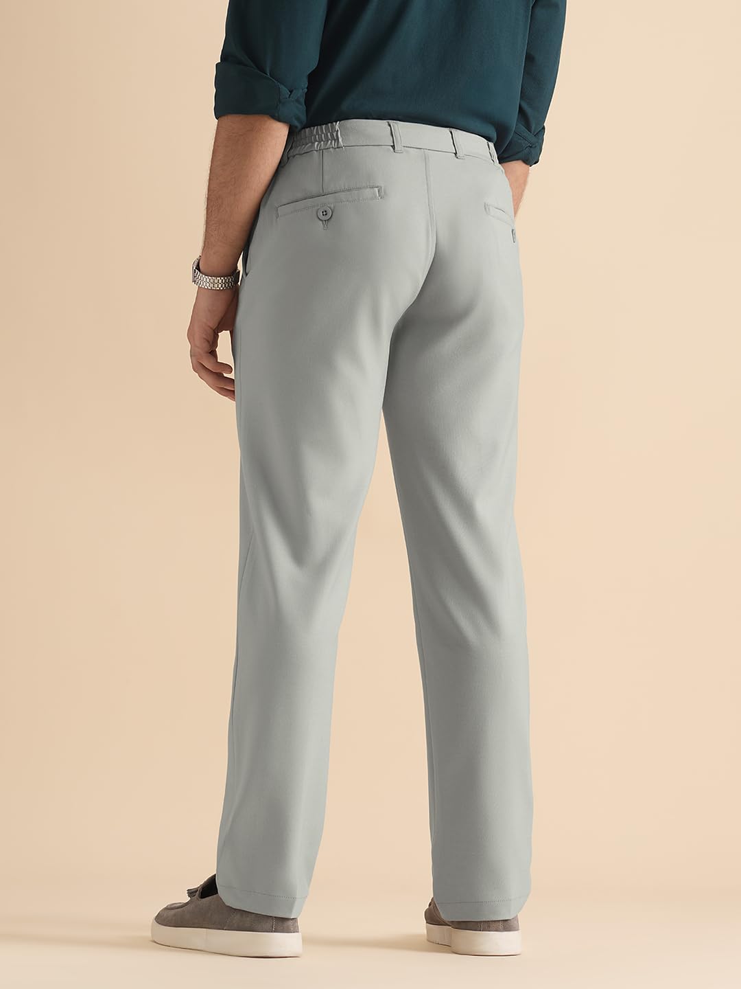 The Souled Store Super Pants: Men and Boys Solid Polyester Viscose Elastane Blend Classic Fit 4-Way Stretch Wrinkle-Resistant Tr