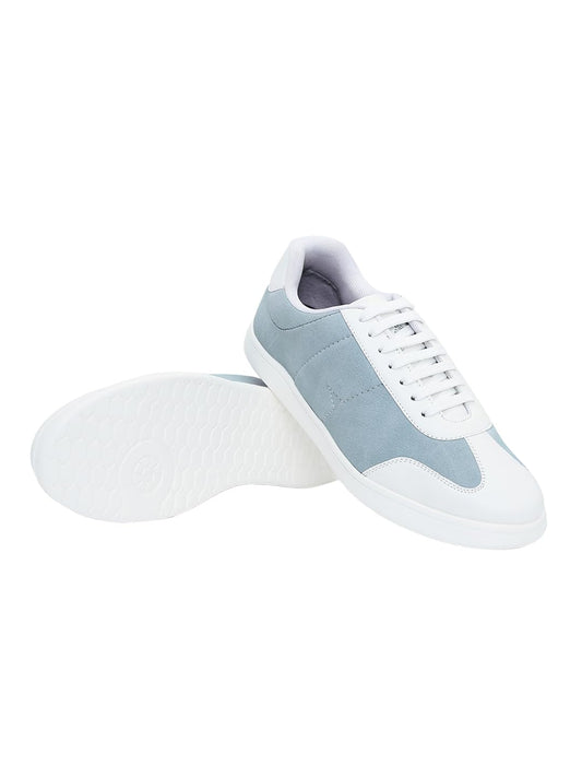 Bewakoof MenS Pastel Blue & White Color Block Low-Top Sneakers 684840 Pastel Blue_Uk 8