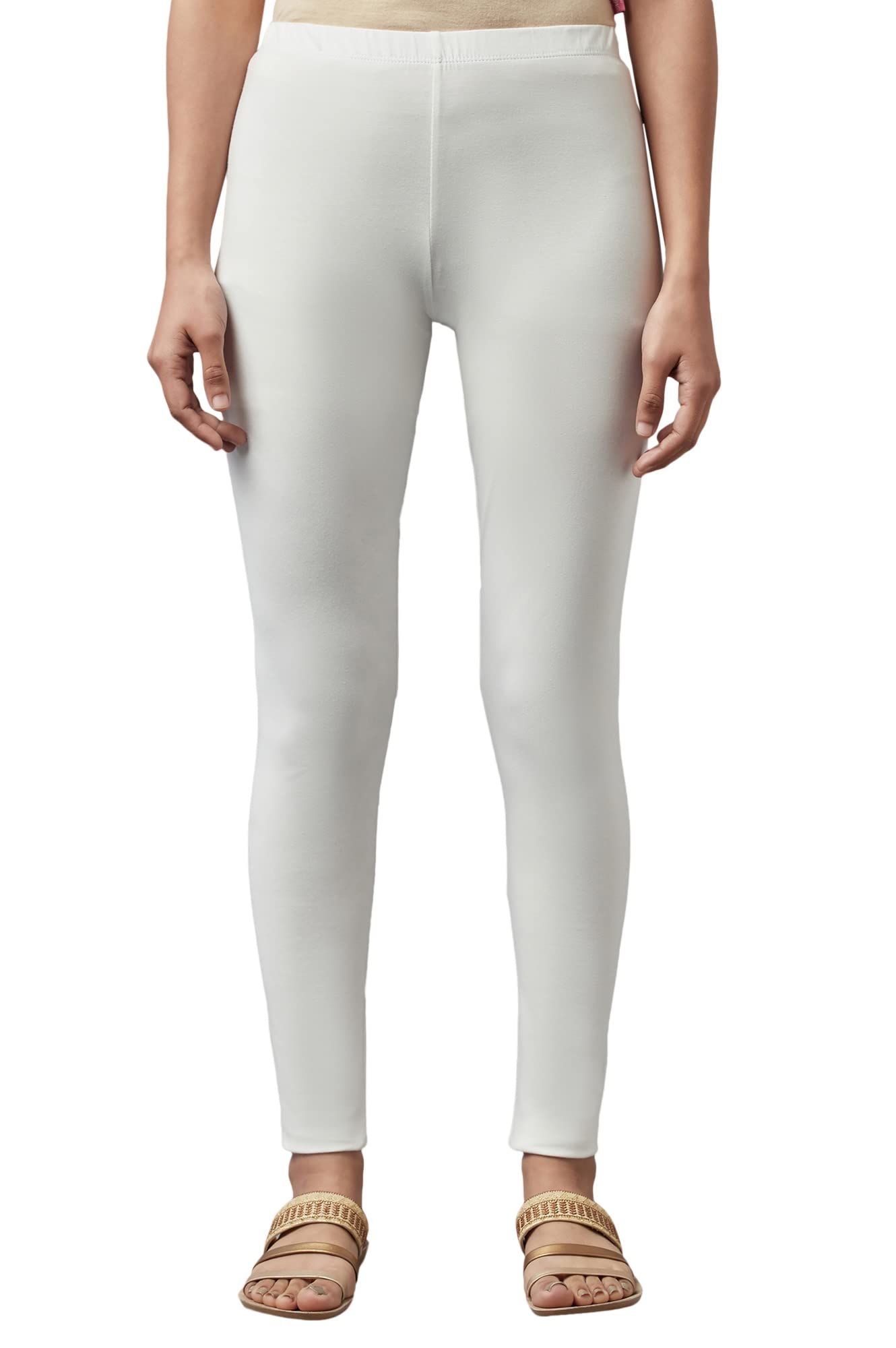 Aurelia Off- White Solid Tights (Size: XL)-24CRA60261N-603458