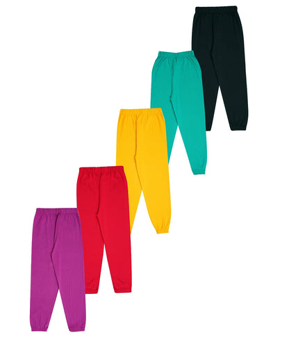 KYDA KIDS Girls Cotton Printed Regular Fit Track Pants (Pack of 2) Multicolour