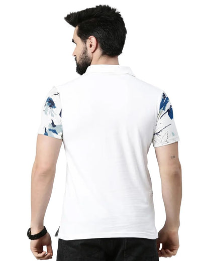 Noble Monk MenS Polo Neck Printed Regular Fit Half Sleeve T-Shirt