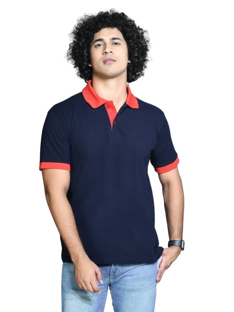 Greciilooks T-Shirts For Men| Solid Plain T-Shirts| Polo-Collar Neck T Shirt| Half Sleeves Casual T-Shirt For Men| Regular Wear