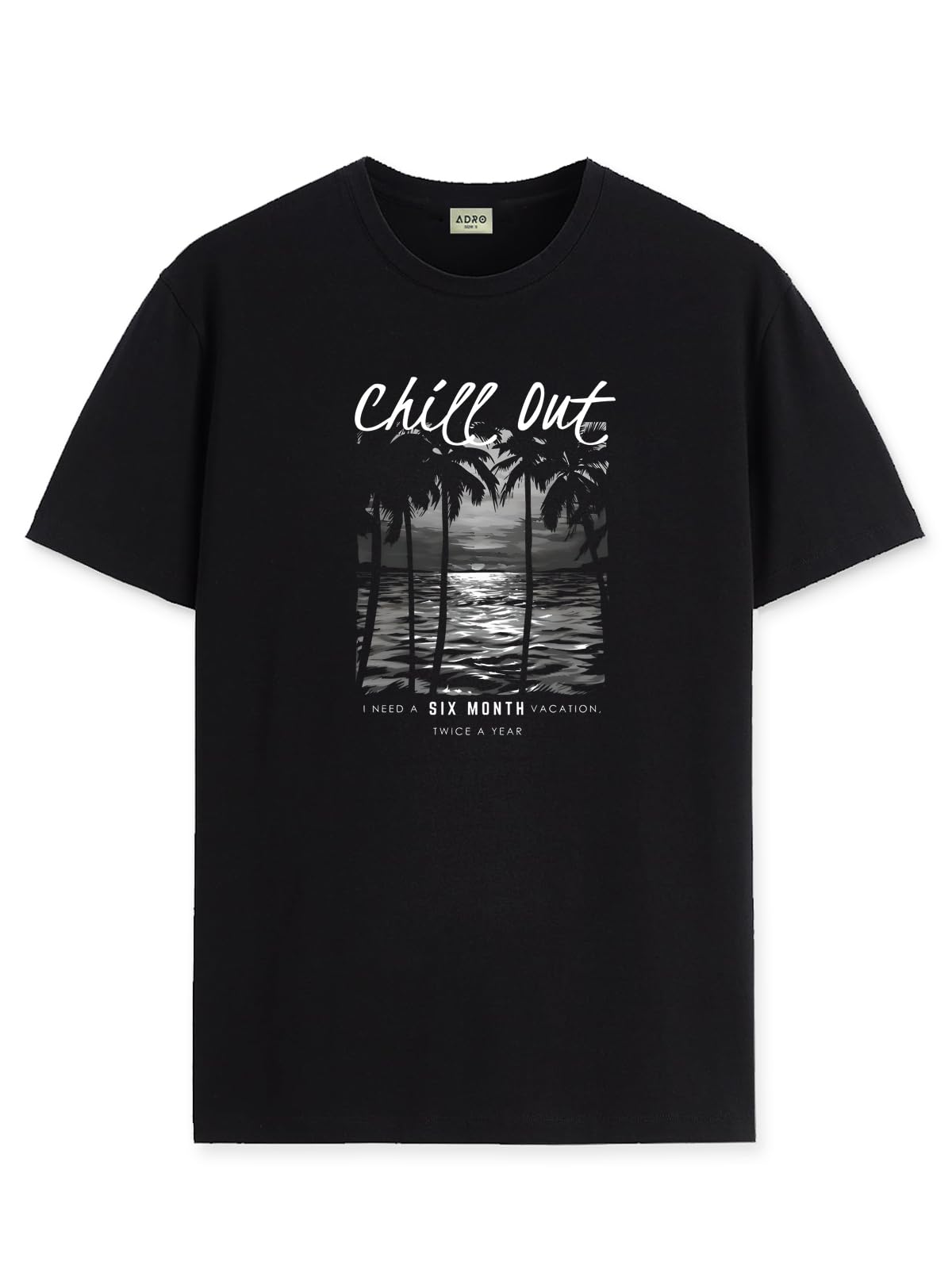 ADRO Mens Nature Graphic Tshirt - Premium Cotton T-Shirt with Stunning Nature Design - Best for Outdoor Enthusiasts Print Black