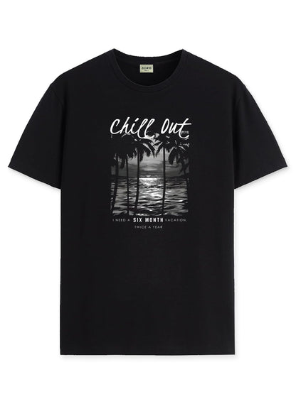 ADRO Mens Nature Graphic Tshirt - Premium Cotton T-Shirt with Stunning Nature Design - Best for Outdoor Enthusiasts Print Black