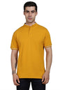 Dennis Lingo MenS Cotton Mustard Solid Stand Collar T-Shirt