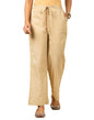 Fabindia Women's Beige Cotton Solid Comfort Fit Casual Pant