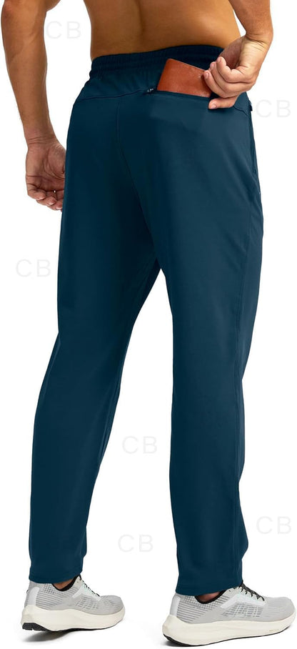 CB-COLEBROOK Mens Fleece Lined Winter Pants with 3 Zipper Pockets Warm Athletic Joggers Workout Running Sweatpants for Men Trec