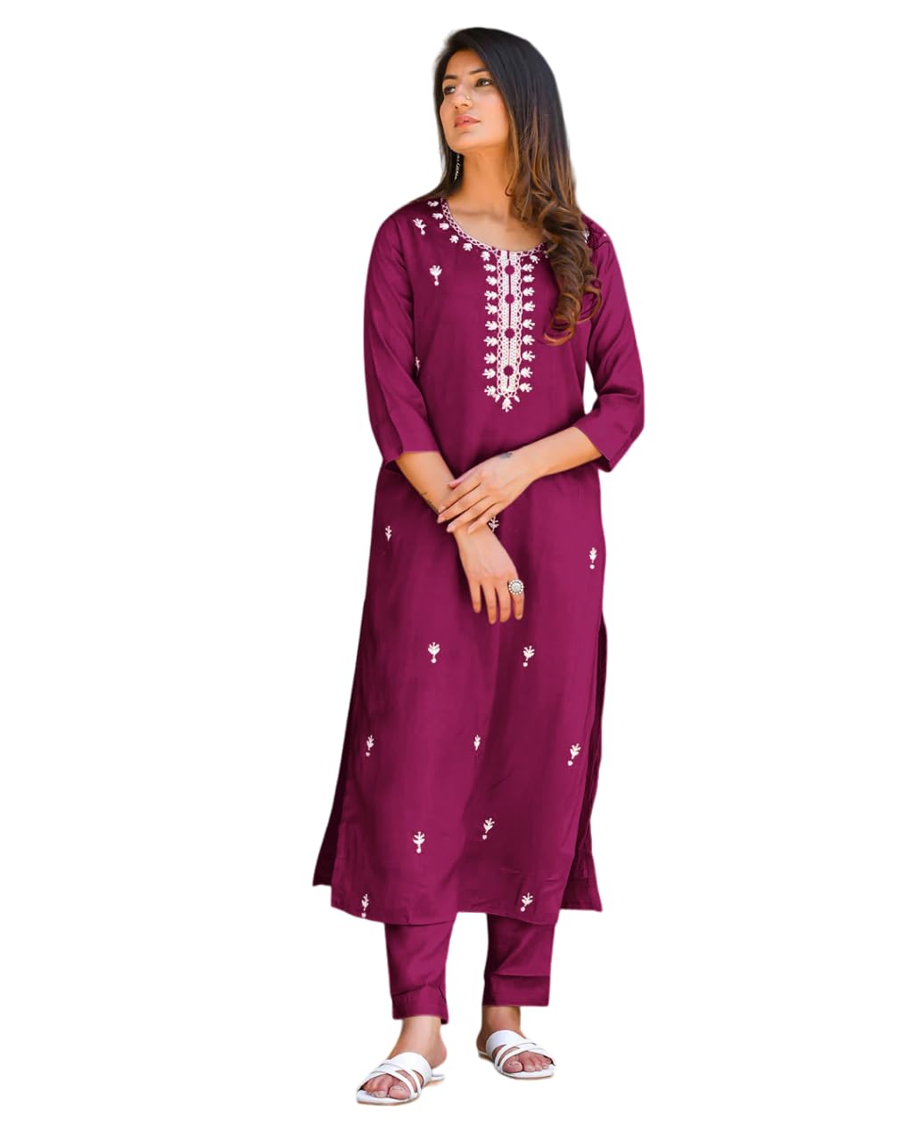 Fabnex Kurta Set For Women | Women Embroidered Kurta Set | Women Kurta Sets Kurtis | Women Kurta Pant Set (K-57-59) (Xx-Large, P