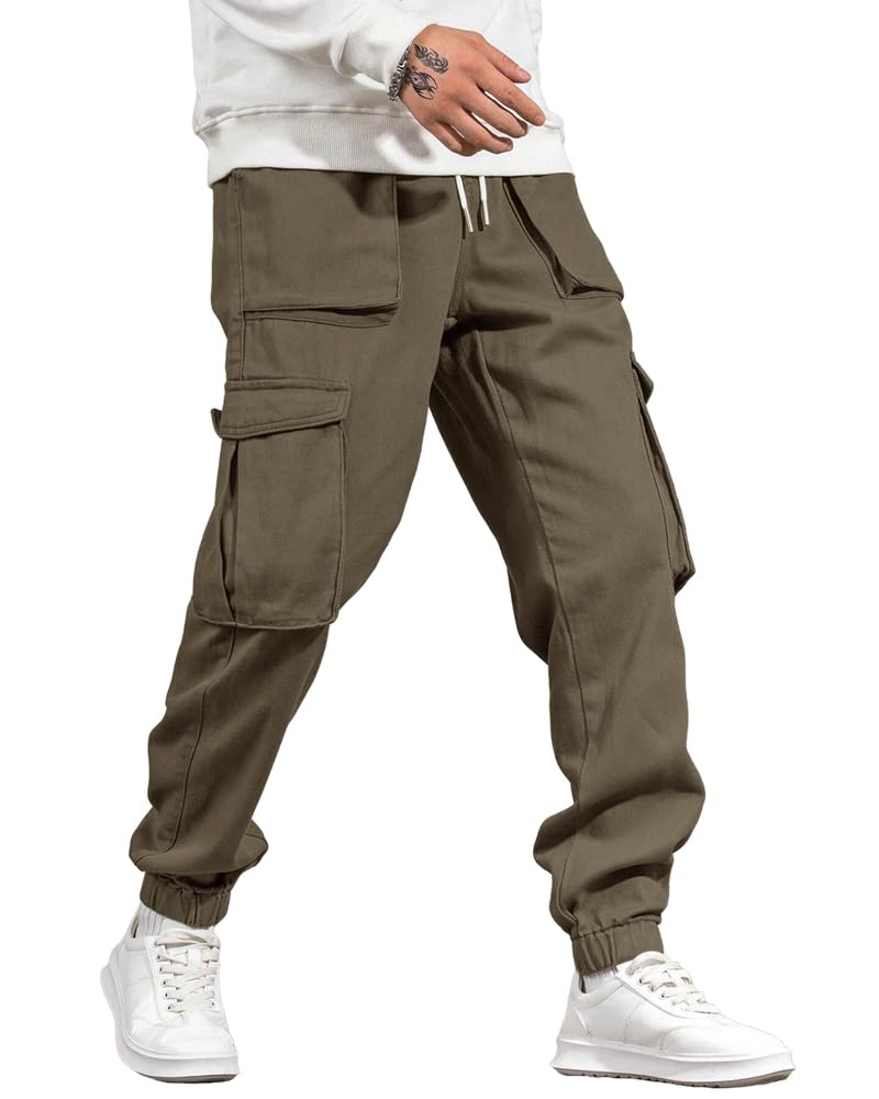 Noble Monk MenS Cargo Pant | Drawstring | Solid Cargo | Multi Pockets Trackpant