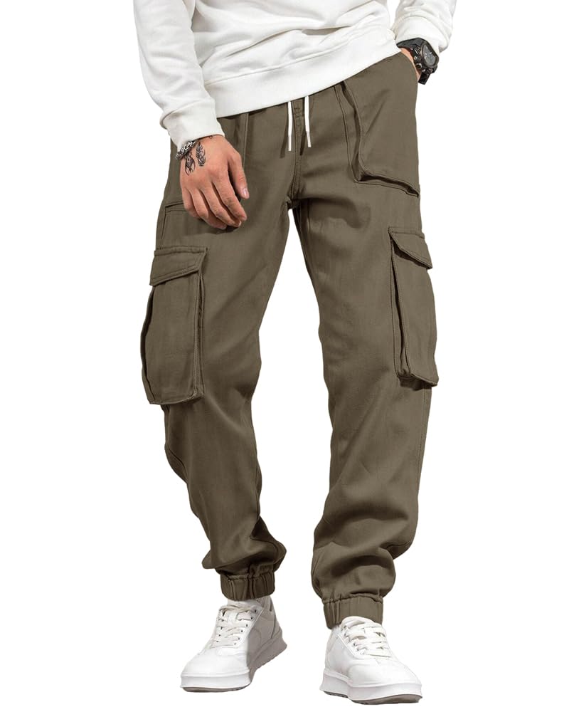 Noble Monk MenS Cargo Pant | Drawstring | Solid Cargo | Multi Pockets Trackpant