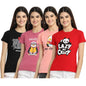 Preneum Womens Cotton Regular Fit Latest Graphic Stylish Printed Short Sleeves Casual T-Shirt || Trendy Designs & Stylish (Pack