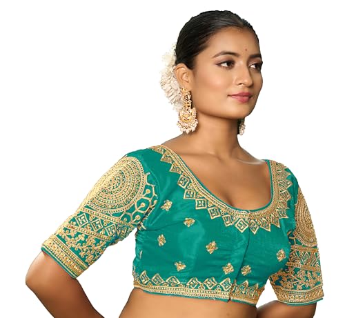 Pujia Mills WomenS Indian Ethnic Wear Designer Golden Codding With Matching Embroidered Work Round Neck Half Sleeve Readymade P