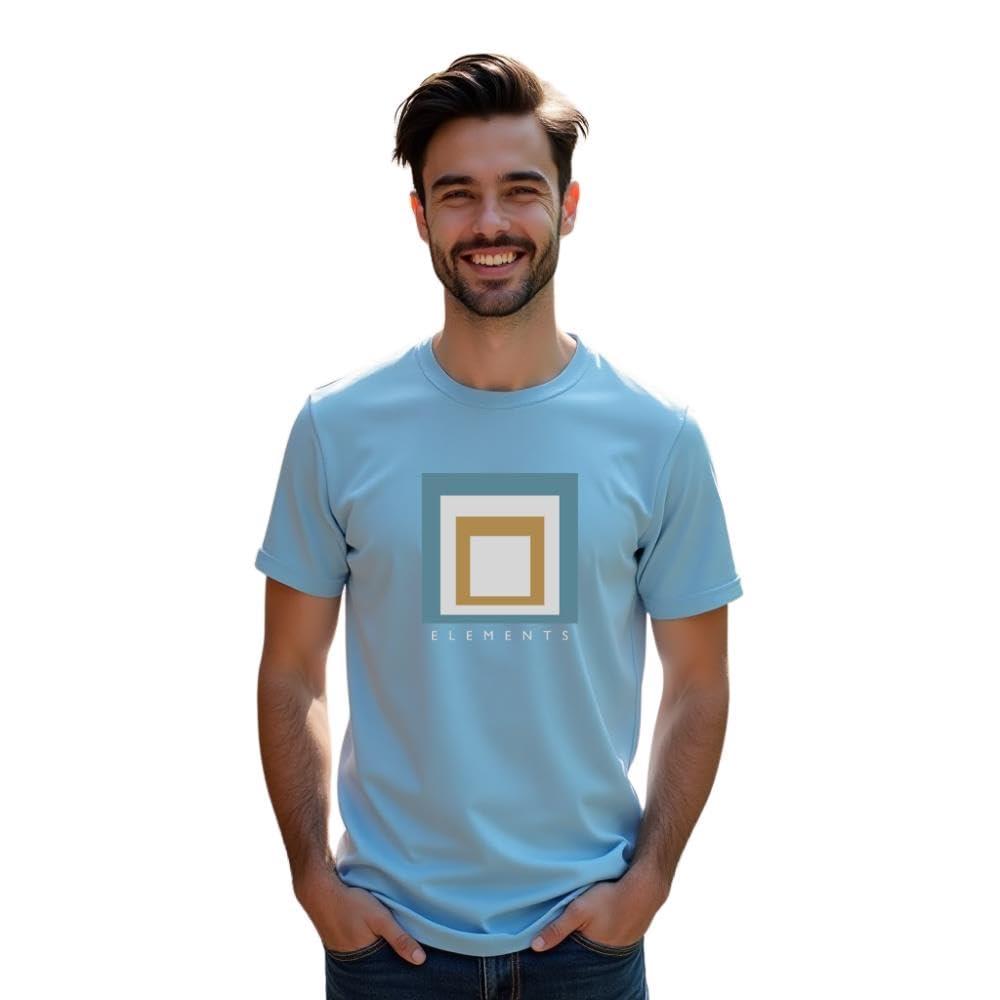 Nobero MenS Solid Regular Fit T-Shirt (1M-Twts-C0663_Powder Blue