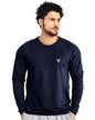 Eyebogler Men Dry Fit Round Neck Full Sleeve Activewear Tshirt Navy Blue