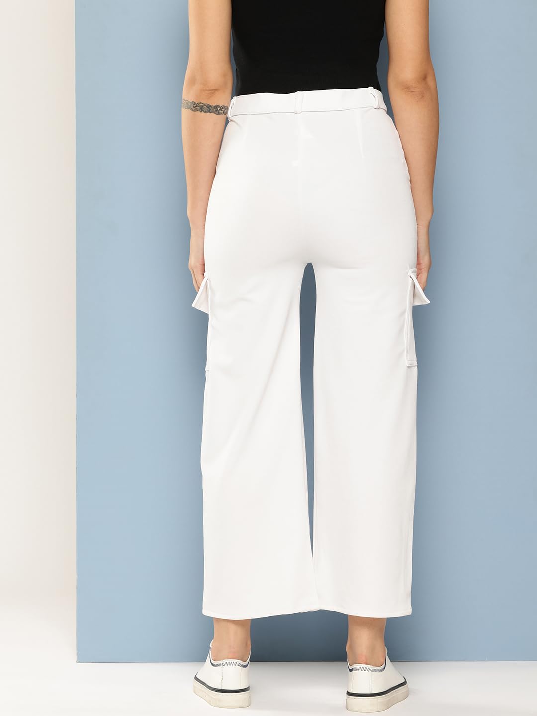 Aarika Womens Casual Wear White Colour Solid Nylon Pant (28-34)
