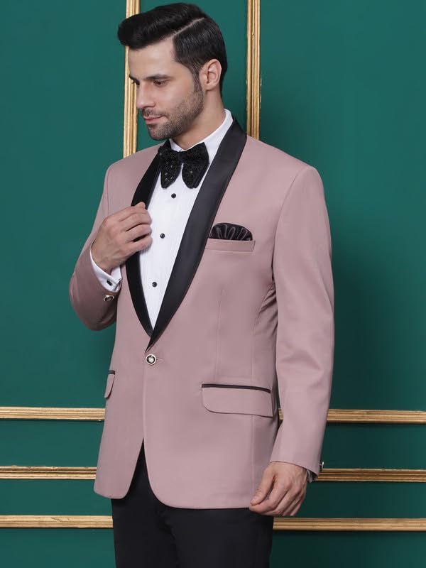 Favoroski Tuxedo Blazer For Men With 2 Pockets | Rayon Slim Fit Blazers | Ethnic Wear Tuxedos | One Button Solid Tuxedo Blazers