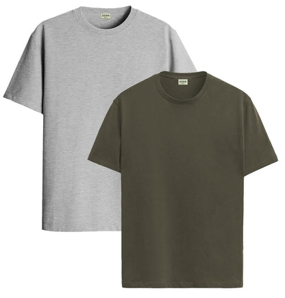 ADRO T Shirts Pack of 2 Mens Tshirts Cotton T Shirts for Men Tshirt T-Shirts Combo T Shirts Tshirts for Men Plain Solid Tshirts