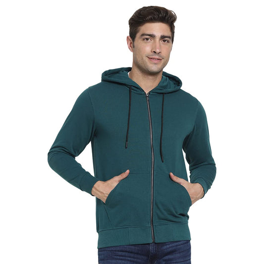 Bewakoof Mens Fleece Hooded Neck Sweatshirt (BW-069_Blue 128_L)