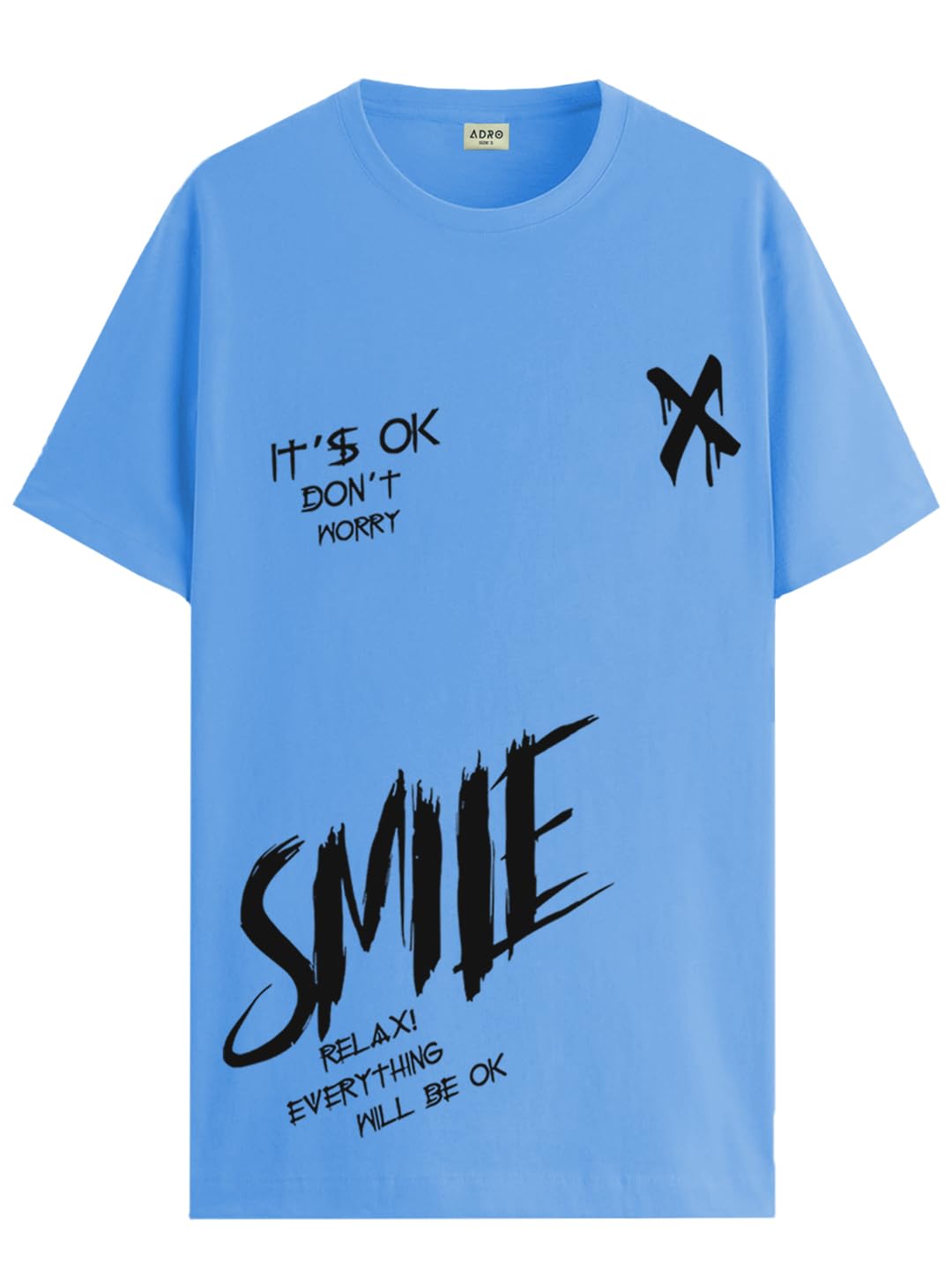 ADRO Mens Smile Printed Cotton T-Shirt_RN24-L2-SMILE-SK