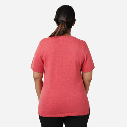BlissClub Women at-Ease Cotton Knit Tees | 100% Cotton | CottonKnit Fabric | Loose Half-Sleeves | Western Tops | Side-Slits | Hi