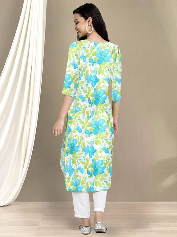 Pinkmint WomenS Cotton KurtiS L Fancy Printed Kurta L Regular Home Wear L Printed Cotton Kurti (Pack Of 1) Sky