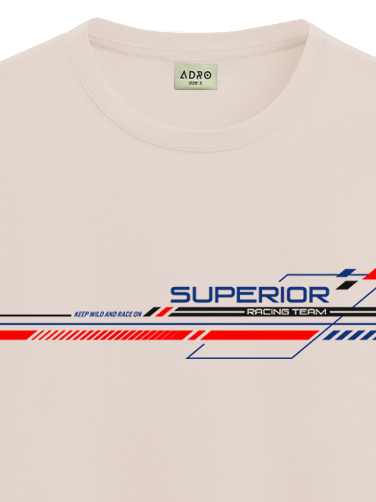 ADRO Men's Graphic Printed 100% Cotton T-Shirt - Regular Fit, Printed T-Shirts for Men (RN24-RAC-BE_Beige)