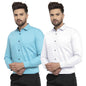 Pinkmint Mens Cotton Soild Full Sleeve Spread Collar Casual Combo Formal Shirt
