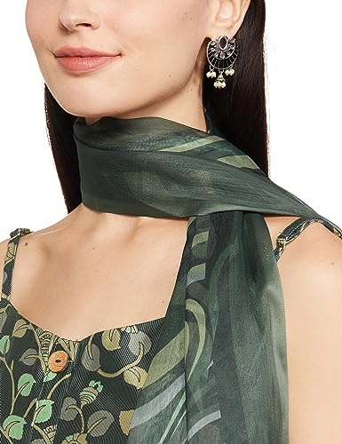 KETCH Women's Polyester Blend Regular Fit Printed Sleeveless Kurta With Pant & Dupatta